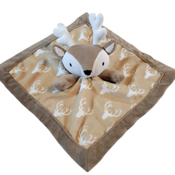 Levtex Baby Deer Security Blanket Lovey 11" Beige Plush Comfort Blanket Plushie - Picture 1 of 16
